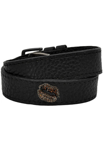 Big Bliss Kiss Leather Bracelet/Chocker