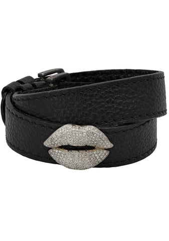 Big Bliss Kiss Leather Bracelet/Chocker