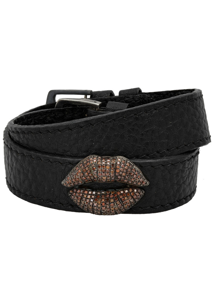 Big Bliss Kiss Leather Bracelet/Chocker