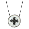 Bezeled Cross Erminee Necklace